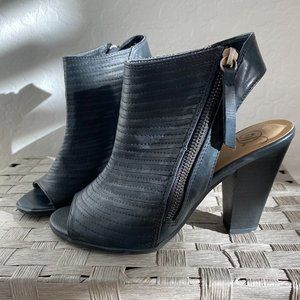 Divalicious Heeled Open Toe Booties- Black